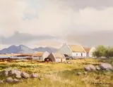 Cottages, Connemara by Maurice Canning Wilks, oil on board, offered Apr 2018