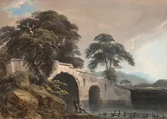 Figures by a Stream by Thomas Walmsley, 1804, gouache on paper, sold Apr 2018