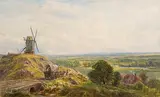 The Mill of the Plains by John Faulkner, watercolour heightened with white, sold Apr 2018