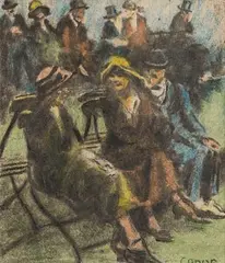 William Conor, At the Races, Comber, Co Down, pastel on card