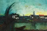 Daniel O'Neill, The Canal, oil on board