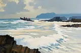 John Skelton Snr, Riding the Waves, oil on canvas