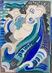 Mainie Jellet, Design for a Rug (Ceadogan - Mainie Jellett 13), gouache on board
