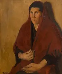 Michael Augustine Power O'Malley, Aran Woman, 1912, oil on canvas board