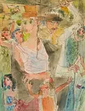 Tinker Children in Spring by Louis le Brocquy, 1946, watercolour and ink on paper, sold Apr 2018
