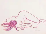 Gerard Dillon, Reclining Female Nude, wax crayon on paper