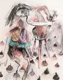 Alice Maher, Did I Really Kill All Seven of Them?, 1990, mixed media on paper