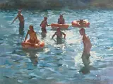 Laura Cronin, August Bank Holiday, Sandycove, oil on canvas