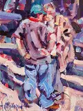 Killing Time (Tallow Horse Fair) by Arthur K. Maderson, oil on board, sold Apr 2018