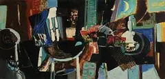 George Campbell, Artist's Studio, oil on board