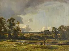 Frank McKelvey, Picnic by the River, oil on canvas