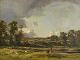 Picnic by the River by Frank McKelvey, oil on canvas, sold Mar 2018