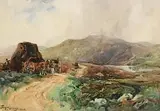 Gathering Turf by Frank McKelvey, 1928, watercolour, offered Mar 2018