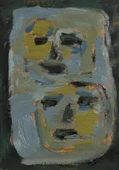 Faces by Patrick Collins, oil on board, sold Mar 2018