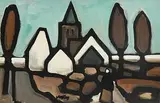 Sunday Morning by Markey Robinson, gouache on card, sold Mar 2018