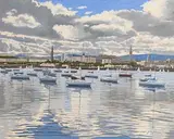 John Kirwan, Dun Laoghaire Harbour, oil on canvas