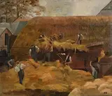 Pheobe Donovan, Threshing, oil on canvas
