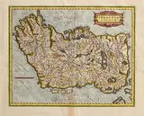 Gerardus Mercator, Irlandiae Regnum, original hand coloured engraved map printed in 1636
