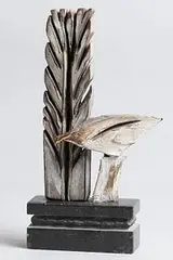 Bird and Tree by Leo Higgins, unique bronze on granite base, sold Mar 2018