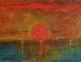 Gerard Dillon, Sunset on the Horizon, oil on board