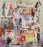 M'Aimer (Sriks Series) by John Kingerlee, oil & collage on board, sold Mar 2018