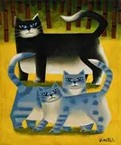 Blue Eyed Cats by Graham Knuttel, oil on canvas, sold Mar 2018