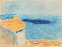 Herqulas Brabrazon Brabrazon, Coastal Scene, pastel