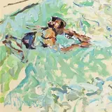 The Pool, Mirailli, France by Arthur K. Maderson, oil on paper, sold Mar 2018