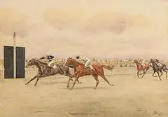 Isaac Cullin, The Gold Cup, Ascot, 1936, watercolour