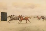 Isaac Cullin, The Gold Cup, Ascot, 1936, watercolour