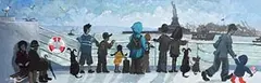 The Ferry at Liberty Island, New York by Nick Holly, oil on board, offered Mar 2018