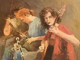 Patrick Copperwhite, Buskers, oil on canvas