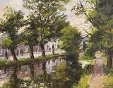 The Canal Mespil Road by Fergus O'Ryan, oil on board, sold Mar 2018