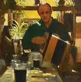 Brian Dennington, The Accordian Player, 2008, oil on canvas