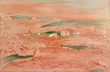 Patrick O'Reilly, Landscape with Green Fields, oil on canvas