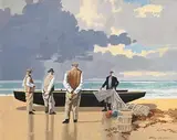 John Skelton Snr, Landed, oil on canvas