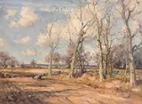 Ploughing the Fields by Frank McKelvey, oil on canvas, sold Jan 2018
