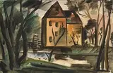 An Old Mill by Norah McGuinness, watercolour, sold Jan 2018