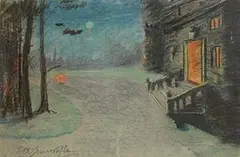 Edith Somerville 'Ce', Drawing for Her Play 'A Horse, A Horse' also called 'Flurrys Wedding', c.1920, pastel