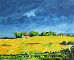 Red Barn, Ballyguin by Michael Flaherty, oil on board, sold Jan 2018