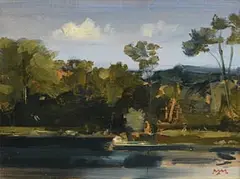 The Lake at Clandeboye by Martin Mooney, 2000, oil on board, sold Jan 2018