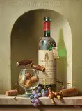 Zoltan Preiner, In Vino Veritas, oil on board