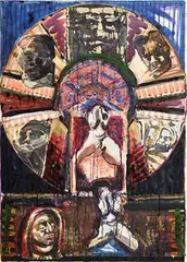 Paddy Graham, Completing the Circle, pastel, charcoal, gouache and collage