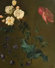 William Mussill, A Study of Flowers, oil on canvas