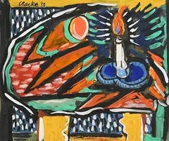 David Clarke, Candlelight, 1950, gouache