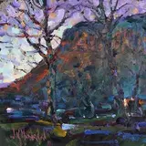 Approaching Dusk, Benbulben, Sligo by Arthur K. Maderson, oil on board, sold Jan 2018