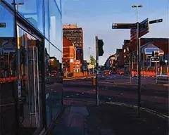 Trevor McElnea, Great Victoria Street, Belfast, oil on canvas