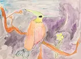 James Patrick Dunleavy, Pray Homage to the New Moon, watercolour, ink/paper