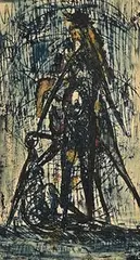 Don Quixote by Edward Delaney, mixed media on paper, sold Jan 2018