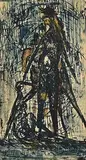 Edward Delaney, Don Quixote, mixed media on paper